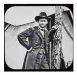 Civil War Magic Lantern Slide -- General Ulysses S. Grant at His Headquarters at Cold Harbor in 1864